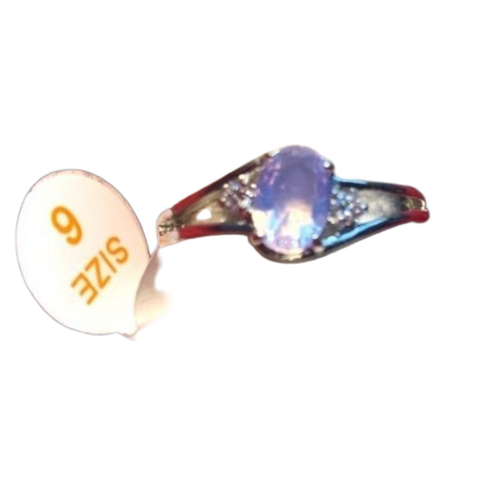 NATURAL pink Moonstone ring size 6